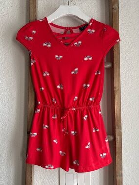 2 Hip by Wrapper red rainbow graphic romper sz: 6 girls